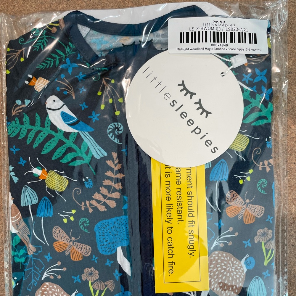 Little Sleepies Midnight Woodland Magic Zippy 3-6 month NWT
